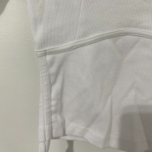 White Women's Tshirt with Drawstrings - Picture 2 of 5